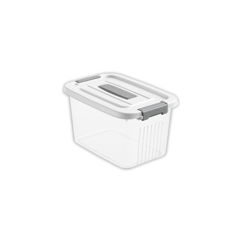 KREPS Clear Plastic Storage Box/Bins, Container with Latches and Lid, Stackable Storage, Heavy Duty Material (NO.1-9.5 X 7 X 5.5 INCH, PACK OF - 1) - Image 1
