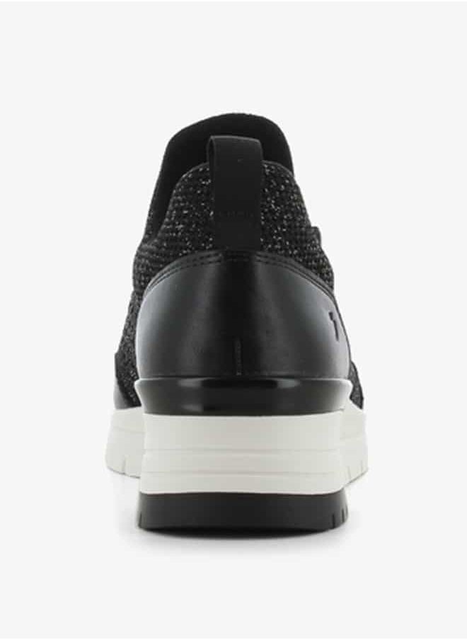 SJ Women's Textured Slip-On Low Ankle Sneakers with Zip Detail  - Image 3