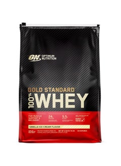Gold Standard 100% Whey Protein Powder, for Muscle Support & Recovery, Primary Source Whey Protein Isolate - Vanilla Ice Cream, 4.54 Kgs (10 lbs)