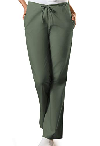 Cherokee Women's Fashionable Flare Leg Drawstring Pant, Olive, 2X-Small Petite - Image 5
