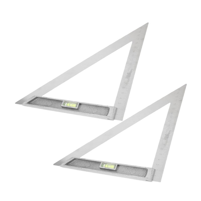 قطعتان من مربع النجار المعدني بزاوية 90 درجة، أداة قياس دقيقة للتسوية في أعمال النجارة - Image 2