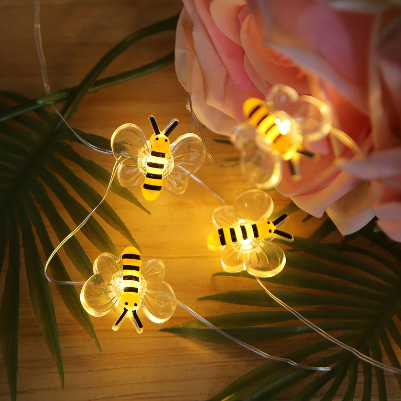 3m 9.84ft Warm LED Bee Fairy String Lights for Bedroom Party Decor - Image 2