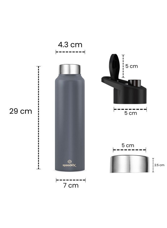 Speedex Stainless Steel Dark Grey Water Bottle 1 Litre with Screw Cap | Combo of 6 | Pack of 6 | Set of 6 | Leak Proof & BPA Free | Fridge Friendly for School, Office, Gym | For Men, Women, Kids - Image 3