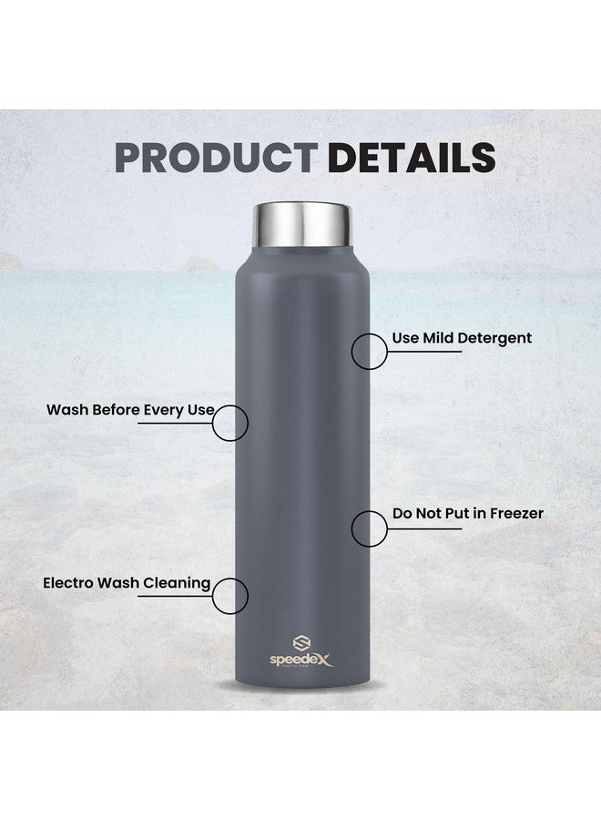Speedex Stainless Steel Dark Grey Water Bottle 1 Litre with Screw Cap | Combo of 6 | Pack of 6 | Set of 6 | Leak Proof & BPA Free | Fridge Friendly for School, Office, Gym | For Men, Women, Kids - Image 5