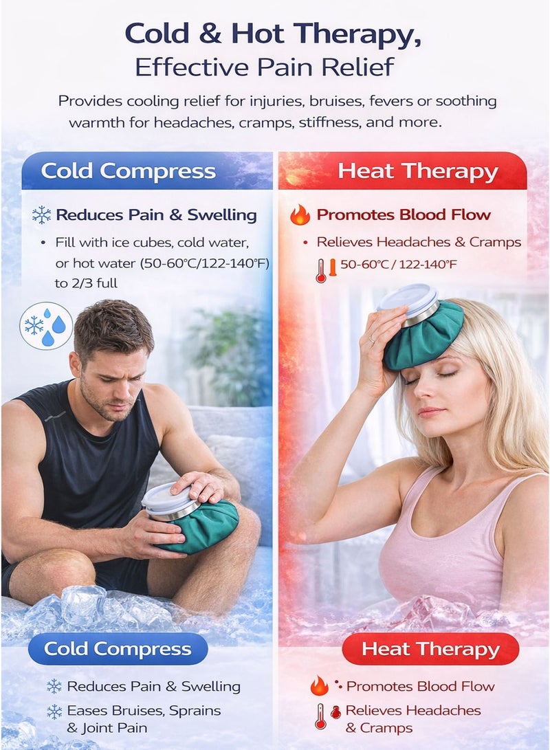 Spectrum Therapy Ice Bag Reusable 6 Inch 15.2 cm Hot and Cold Compress Pack for Pain Relief Cold Therapy Heat Therapy Ice Pack Bag for Bruises Swelling Sprains Soreness Joint Pain Muscle Aches Cramps Inflammation Post Workout Recovery Headache Migraine Fever First Aid Sports Injury Knee Elbow Ankle Back Wide Mouth Easy Fill Leak Resistant Screw Cap Cotton Dacron Fabric Portable Home Travel Physiotherapy Rehab - Image 4