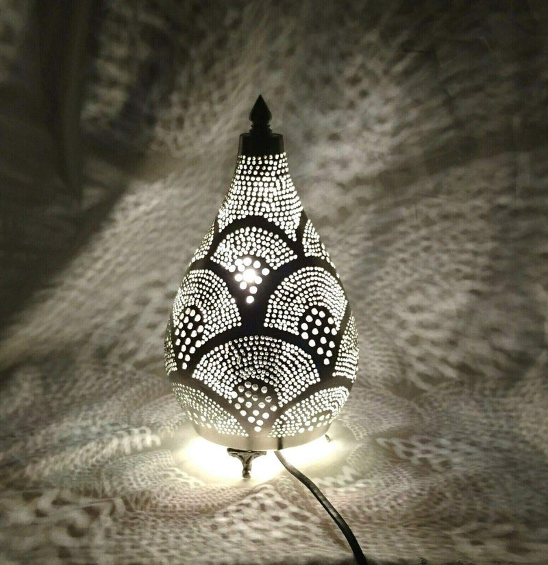 Silver Crafts BR430 Lampshade/Luminaire/Lighting Metal Hand Punched Silver Plated Oriental Style Decor - Image 3