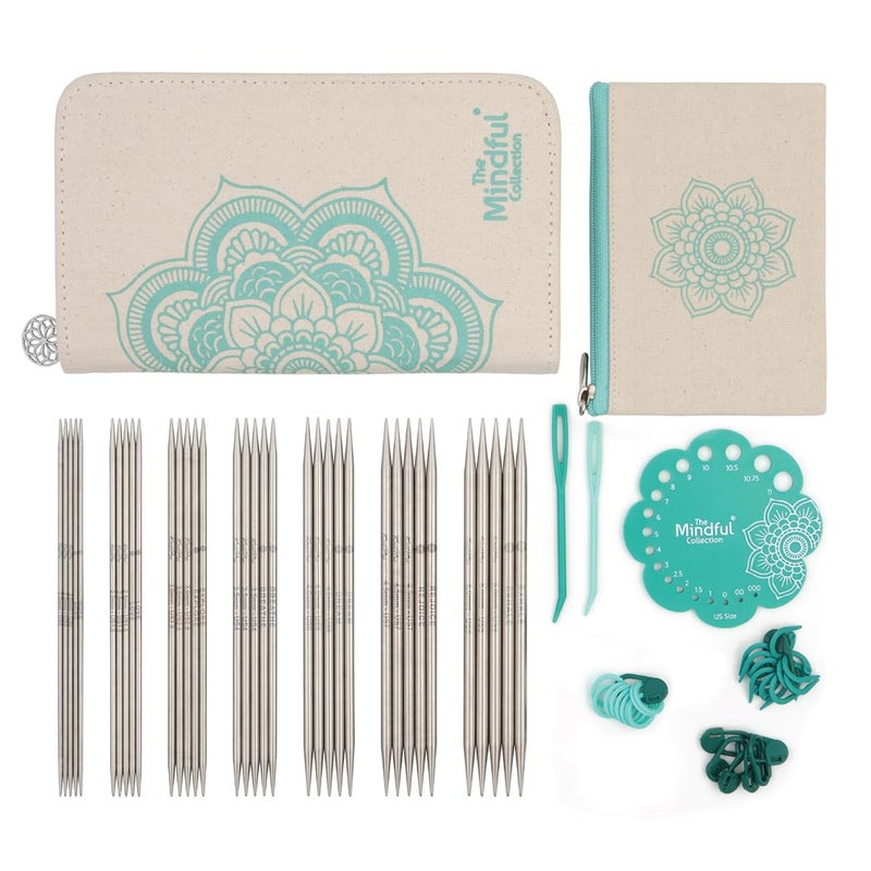 KnitPro The Mindful Collection Grateful Double Pointed Needle Set 6 15cm US Size 0 to 8 2mm to 5mm