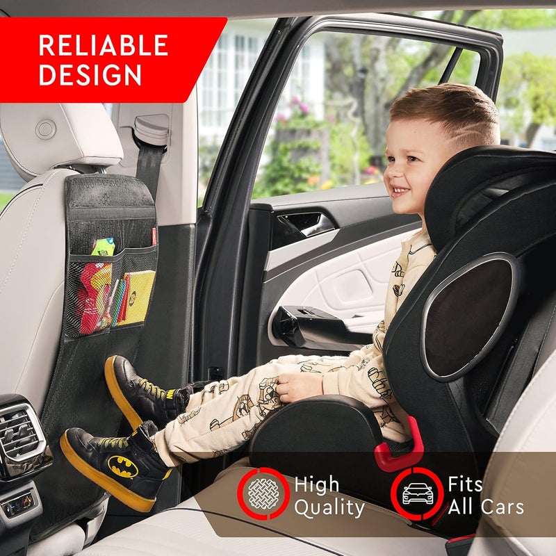 Helteko Back Seat Protector for Car 2 Pack Premium Kick Mats for Kids Extra Large Car Seat Cover for Backseat with Mesh Pockets Waterproof Dirt  Mud Protection Travel Accessories - Image 5