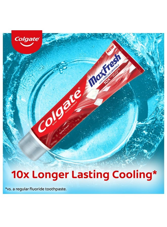 كولجيت معجون أسنان ماكس فريش معجون أسنان جل أحمر مع المنثول للحصول على نفس منعش للغاية 300 جم 150 جم × 2 (انتعاش حار) (عرض حزمة كومبو) - Image 3