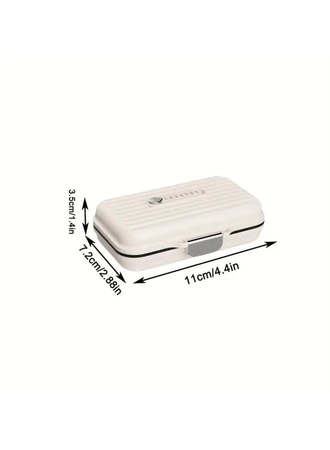 White 7 Day Pill Organizer with Sliding Trackers Portable Travel Medicine Box - Image 3