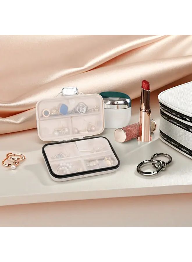 White 7 Day Pill Organizer with Sliding Trackers Portable Travel Medicine Box - Image 2