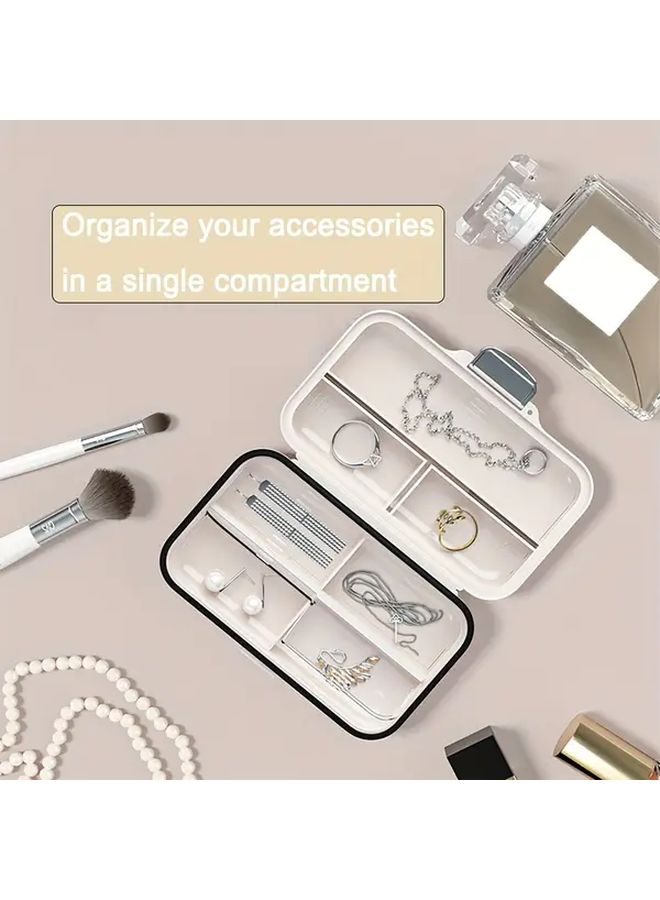 White 7 Day Pill Organizer with Sliding Trackers Portable Travel Medicine Box - Image 5