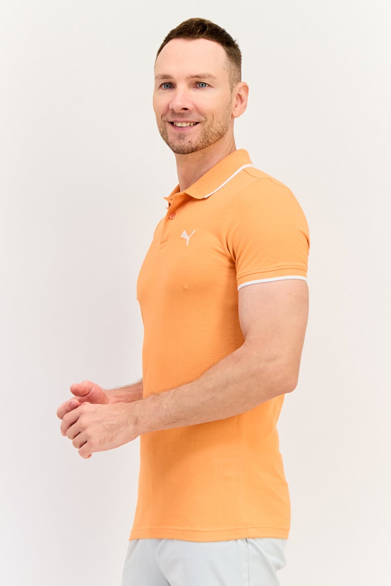 PUMA Men Sportswear Fit Short Sleeves Outdoor Polo Shirt, Orange - Image 2