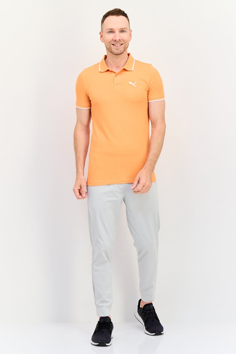 PUMA Men Sportswear Fit Short Sleeves Outdoor Polo Shirt, Orange - Image 3