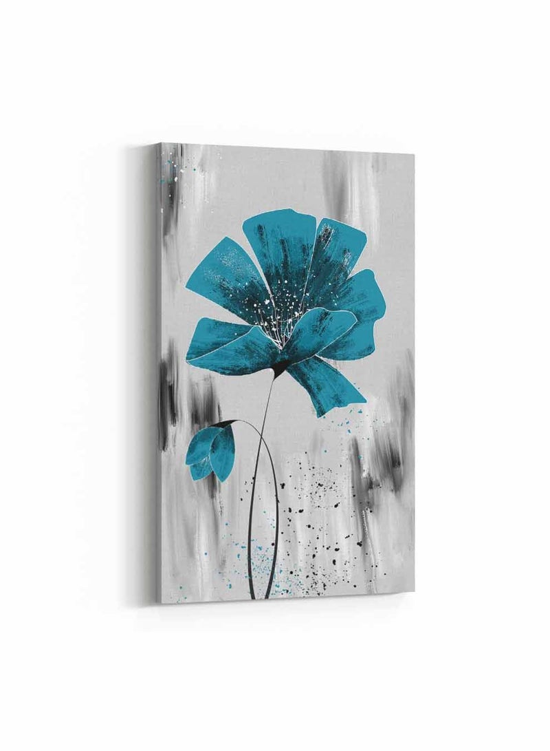 LOWHA Framed Canvas Wall Art Stretched Over Wooden Frame, Floral Abstract Painting, For Home, Living Room, Office Decor - Image 1