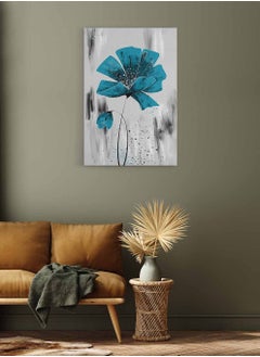 LOWHA Framed Canvas Wall Art Stretched Over Wooden Frame, Floral Abstract Painting, For Home, Living Room, Office Decor  - Image 2