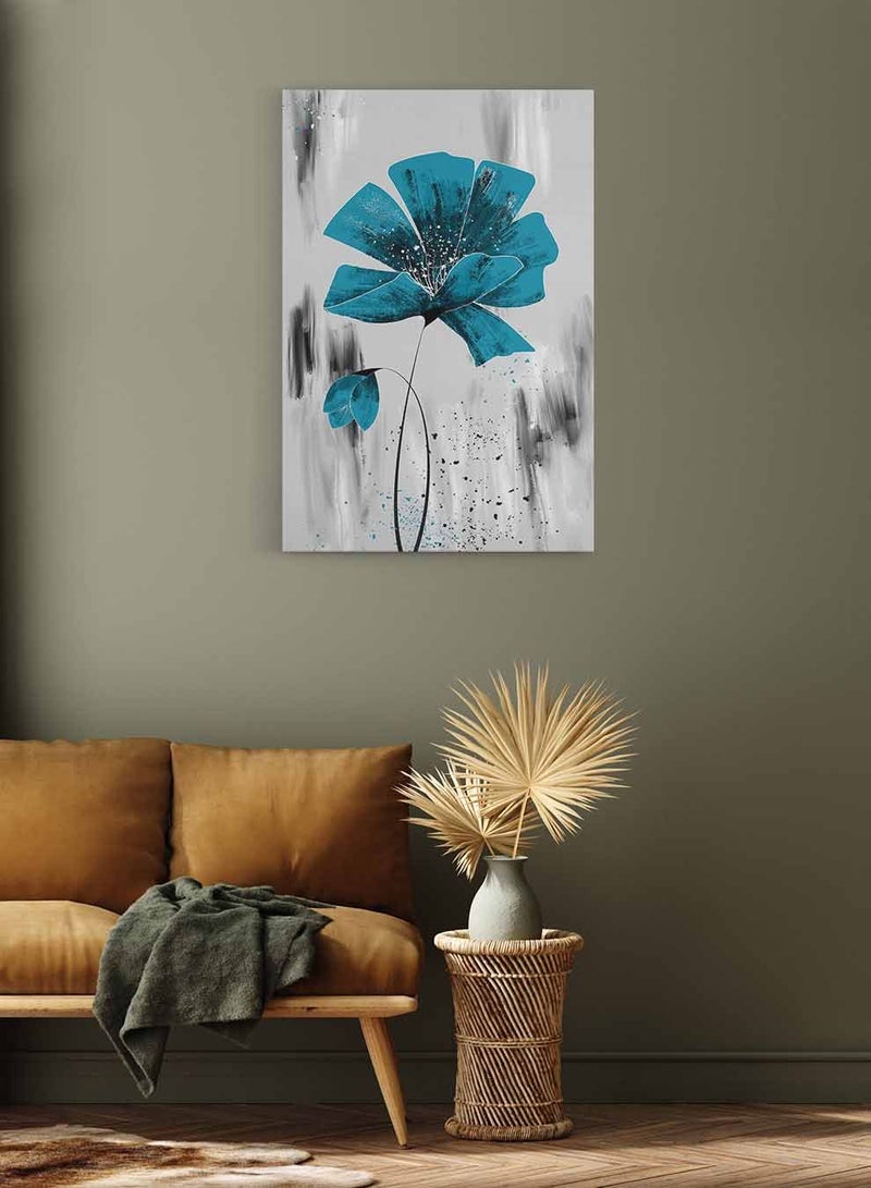 LOWHA Framed Canvas Wall Art Stretched Over Wooden Frame, Floral Abstract Painting, For Home, Living Room, Office Decor - Image 2