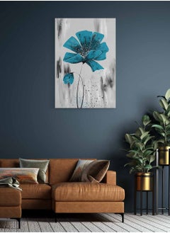 LOWHA Framed Canvas Wall Art Stretched Over Wooden Frame, Floral Abstract Painting, For Home, Living Room, Office Decor  - Image 3
