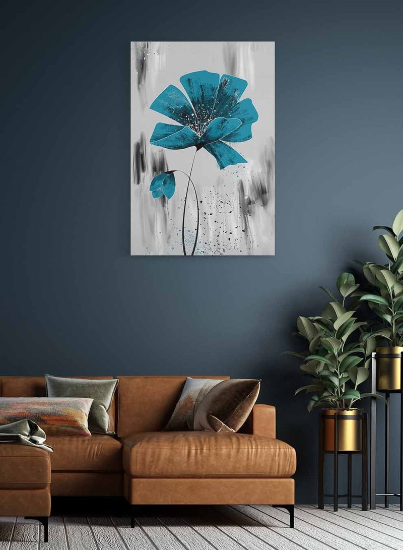 LOWHA Framed Canvas Wall Art Stretched Over Wooden Frame, Floral Abstract Painting, For Home, Living Room, Office Decor - Image 3