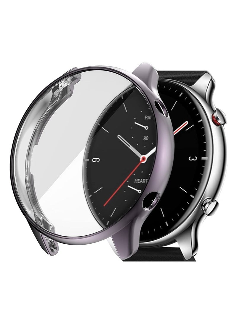 ELMO3EZZ Screen Protector Wrap Compatible with Amazfit GTR 2/GTR 47 Soft TPU Shockproof Cover (Grey)