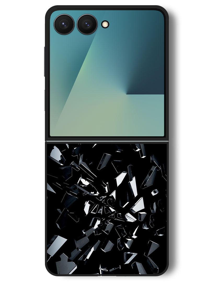 Theodor Case Compatible with Samsung Galaxy Z Flip 7 - 6.9 Inch Protection Shockproof Bumper Cover Black 1 - Image 1