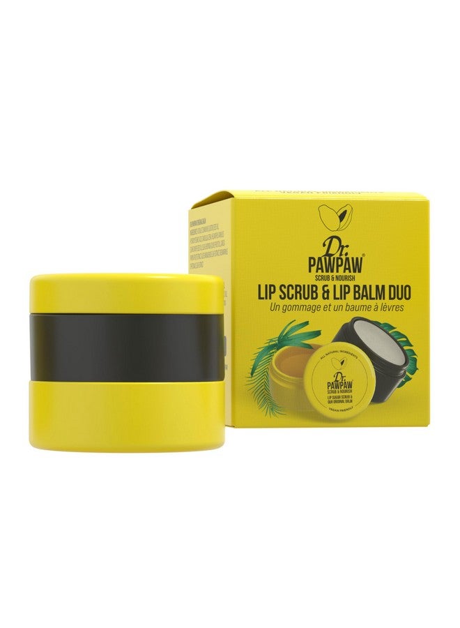 Dr.PAWPAW Scrub & Nourish Lip Scrub and Balm Duo with Papaya, Aloe Vera and Olive Oil, 100% Natural Two Step Treatment (50 ml) - Image 1