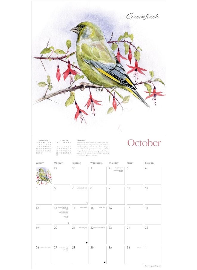 Chris Pendleton Garden Birds Wall Calendar 2025 (Art Calendar)  - Image 3