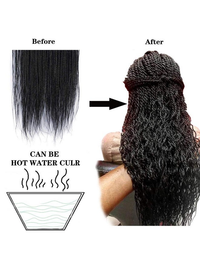 NAYOO Senegalese Twist Crochet Hair for black women 22 Inch 8 Packs Crochet Braids hair 34~35 Stands/Pack small Crochet Hair Hot Water Setting(22 Inch, 1B) - Image 2