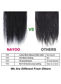 NAYOO NAYOO Senegalese Twist Crochet Hair for black women 22 Inch 8 Packs Crochet Braids hair 34~35 Stands/Pack small Crochet Hair Hot Water Setting(22 Inch, 1B)  - Image 3