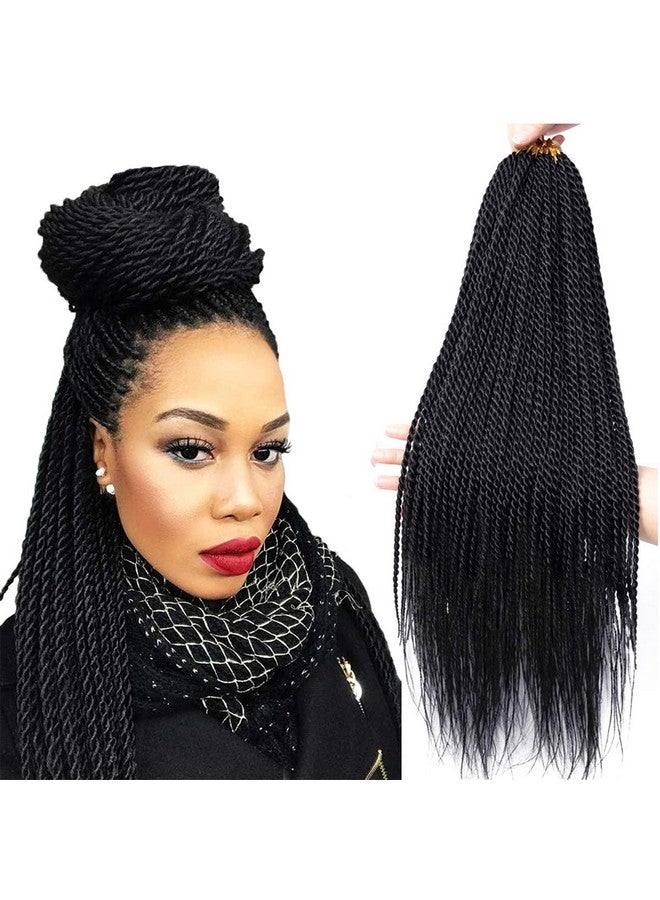 NAYOO Senegalese Twist Crochet Hair for black women 22 Inch 8 Packs Crochet Braids hair 34~35 Stands/Pack small Crochet Hair Hot Water Setting(22 Inch, 1B) - Image 1