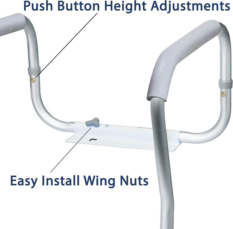 Carex Toilet Safety Rails - Adjustable Toilet Safety Frame for Elderly and Disabled - Image 3