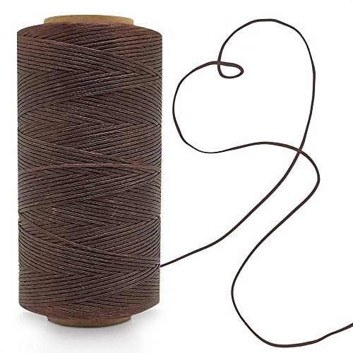 VIKROM Wax String 284 Yards 150D 1mm - Waxed String Cord for Leather Sewing, Deep Brown Color, Resistant to Abrasion and Fading, Brown Waxed Thread for Leather Craft, Bookbinding, and Shoe Repairing - Image 1