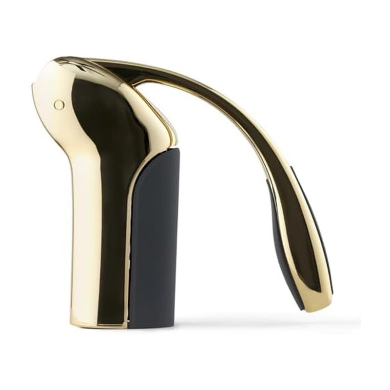 Rabbit Vertical Corkscrew Wine Opener with OnePull Lever Design Easy Manual Operation Includes Foil Cutter and Durable Stainless Steel Spiral Gold