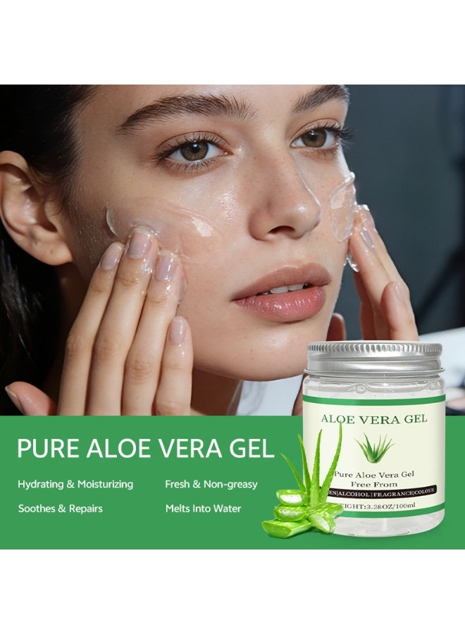 Aloe Vera Gel Pure Natural Aloe Gel For Moisturizing Face Skin & Hair Care,Durable Moisturizing Hydrating Soothing After Sun Repair Non-Sticky (100gm) - Image 4