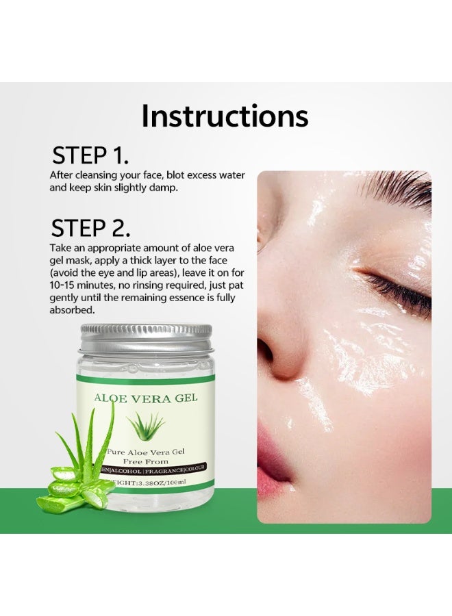 Aloe Vera Gel Pure Natural Aloe Gel For Moisturizing Face Skin & Hair Care,Durable Moisturizing Hydrating Soothing After Sun Repair Non-Sticky (100gm) - Image 5