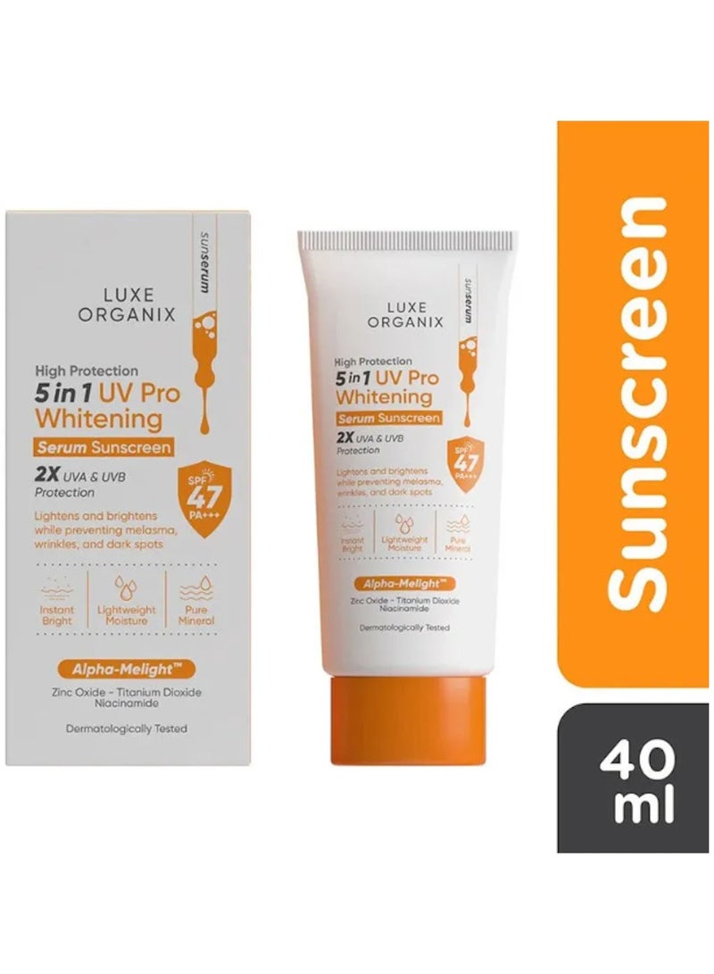 LUXE ORGANIX luxe organix 5in1 uv pro whitening serum sunscreen 40ml - Image 1