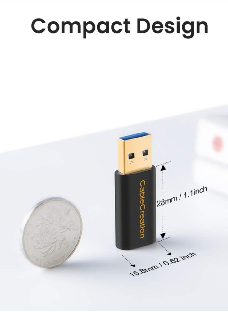 CableCreation - USB C to USB A Adapter,CableCreation USB C Female to USB Male Adapter USB to USB C Adapter, USB 3.1 5Gbps USB C to A Adapter Female for Laptops Logitech StreamCam VR Link Adapter for Charging - Image 1