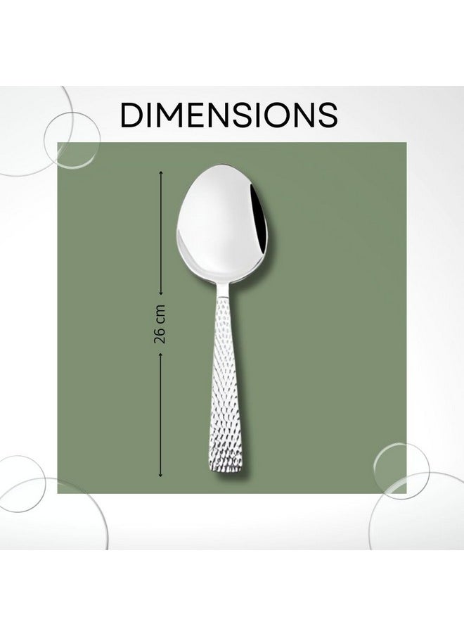 FNS FnS Madrid Large Hammer Finish on Handle Serving Spoon for Dining Table and Kitchen  - Image 3