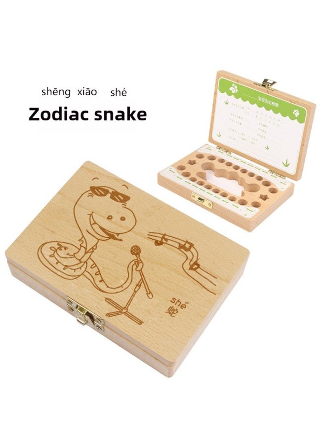 Generic Children's Crown Groove Fairy Teeth Box Baby Commemorative Box Fun Baby Wooden Teeth Box Baby Collection Commemorative-Color:Crown Trough-Horse  - Image 4