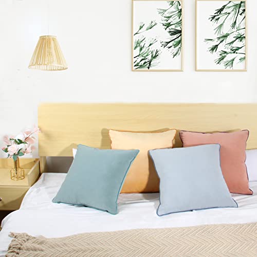 Btyrle Throw Pillow Covers 20x20 Set of 4 Soft Velvet Couch Cushion Covers Modern 8-Colors Designs Pillowcases Decorative Cushion Cases for Sofa Bedroom Home Decor(Morandi Series) - Image 2