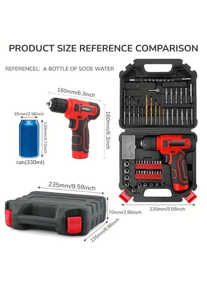 Generic Electric Screwdriver Bit Set with Drill Accessories Tool Kit Portable Storage Box Hardware Toolbox USB Rechargeable Cordless Handheld Power Drill High Specification Carbon Steel Home Repair Installation Tools DIY Furniture Yard Maintenance Basic Toolkit for School, Office, Apartment, Garage, Dormitory  - Image 5