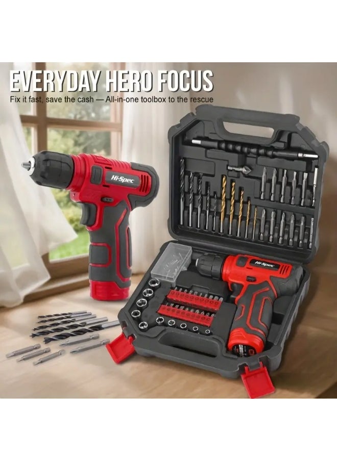 Generic Electric Screwdriver Bit Set with Drill Accessories Tool Kit Portable Storage Box Hardware Toolbox USB Rechargeable Cordless Handheld Power Drill High Specification Carbon Steel Home Repair Installation Tools DIY Furniture Yard Maintenance Basic Toolkit for School, Office, Apartment, Garage, Dormitory  - Image 4