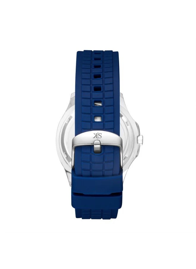 KENNETH SCOTT Men's Watch, Analog Display and Silicone Strap - K24014-SSNN, Blue