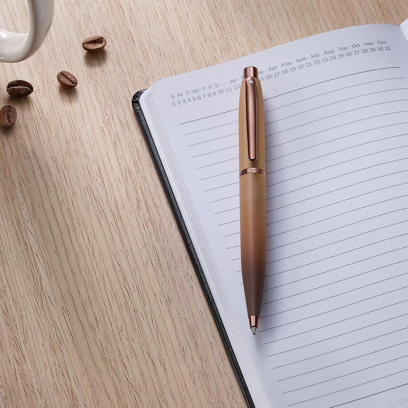 SHEAFFER VFM 9428 Coffee Edition Matt Brown Ballpoint Pen with Regal Brown PVD Trims | Premium Ball Pen - Image 2