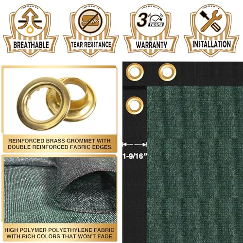 INFRANGE Privacy Fence Screen 6' x 40' Fencing Cover Heavy Duty Mesh Windscreen Cloth for Outdoor Garden Patio Backyard Chain Link Fence Green - Image 5