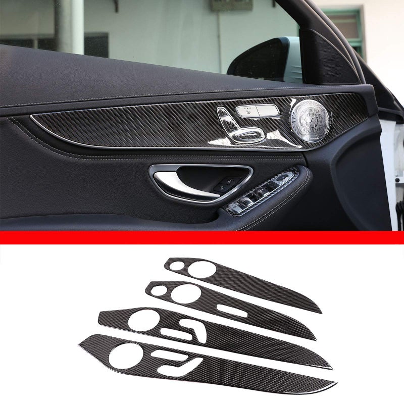 Carbon Fiber For Mercedes Benz GLC C Class W205 X253 20142020 Door Molding Panel Cover With Seat heating