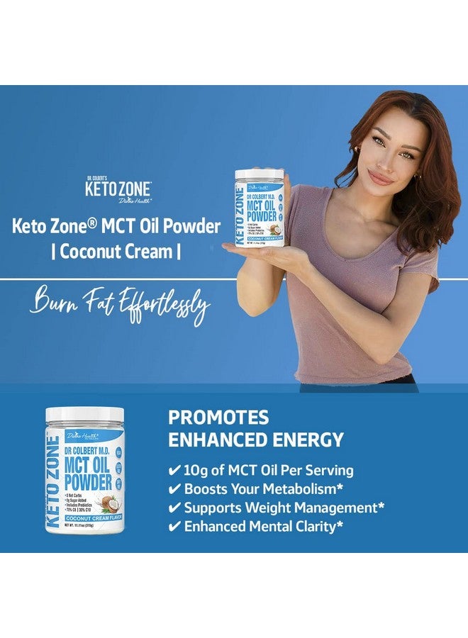 Divine Health Keto Zone Mct Oil Powder ; Coconut Cream Flavor ; 30 Day Supply ; 75/C8 25/C10 ; 0 Net Carbs ; All Natural Keto Approved For Ketosis ; - Image 4