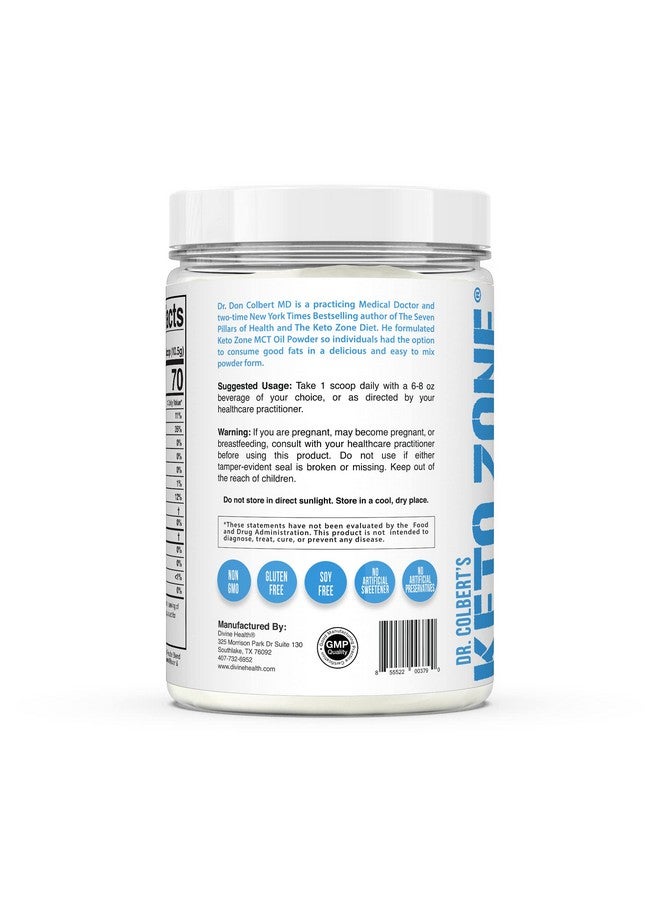 Divine Health Keto Zone Mct Oil Powder ; Coconut Cream Flavor ; 30 Day Supply ; 75/C8 25/C10 ; 0 Net Carbs ; All Natural Keto Approved For Ketosis ; - Image 2
