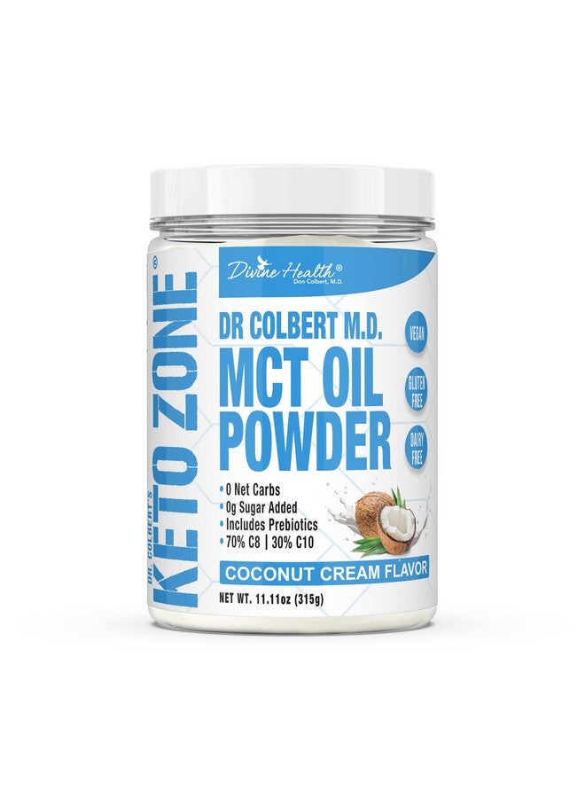 Divine Health Keto Zone Mct Oil Powder ; Coconut Cream Flavor ; 30 Day Supply ; 75/C8 25/C10 ; 0 Net Carbs ; All Natural Keto Approved For Ketosis ; - Image 1