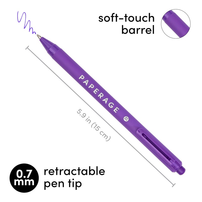 PAPERAGE Gel Pens With Retractable Medium Point (0.7mm), 20 Pack Colored Gel Pens, Assorted Colors, Smooth Writing Pens For Journals, Notebooks, Note Pads, Drawing, Office & School Supplies - Image 3